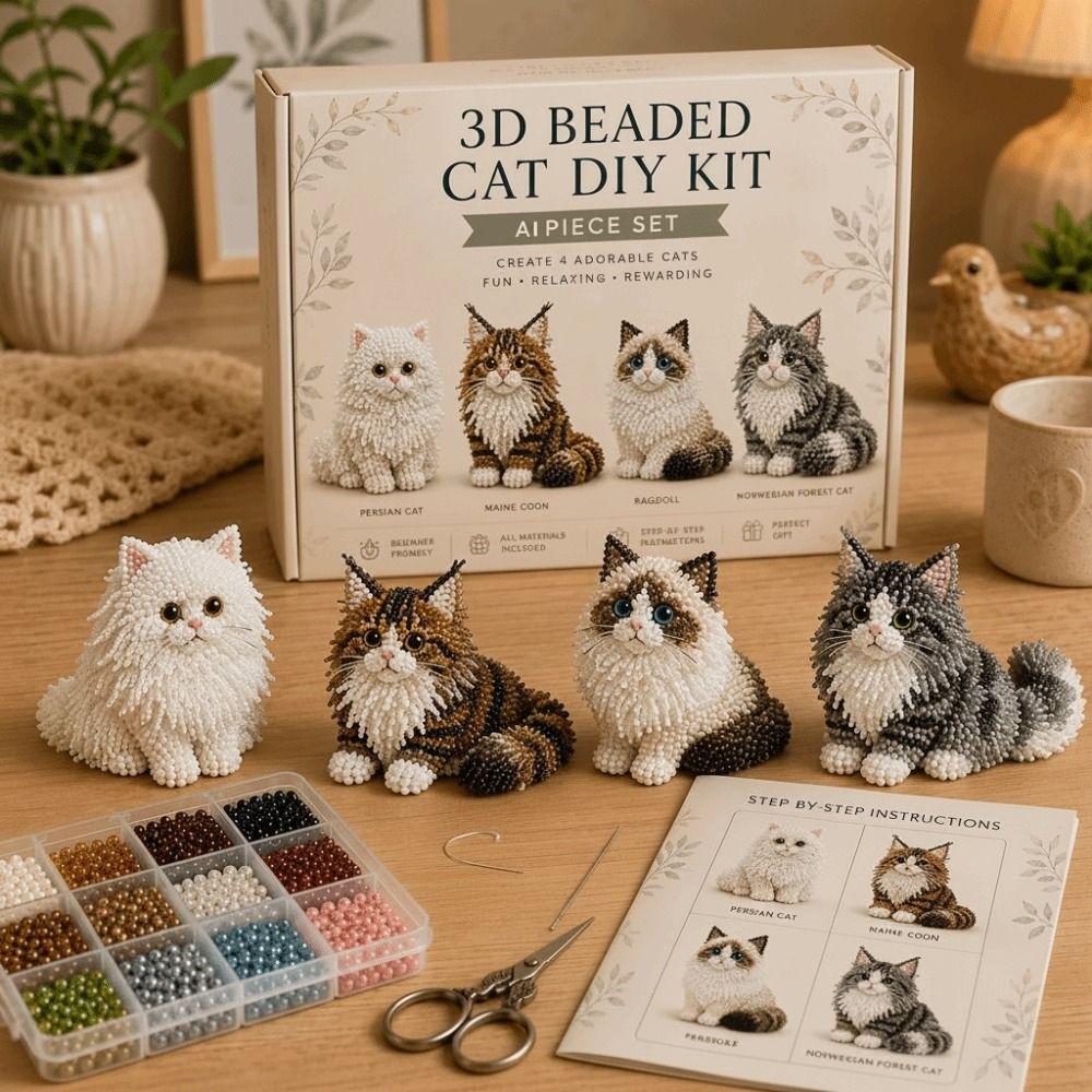 Art Craft And Design - Tiny Beads 3D Beaded Animal Kit