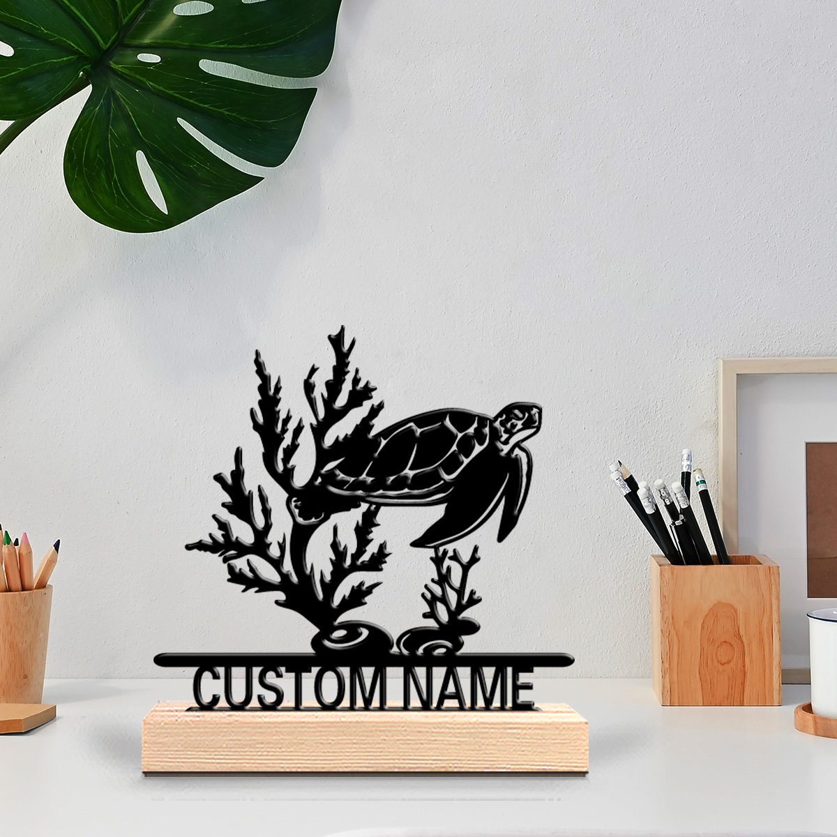 Art Craft Table - 1pc Abstract Sea turtle Custom Letter
