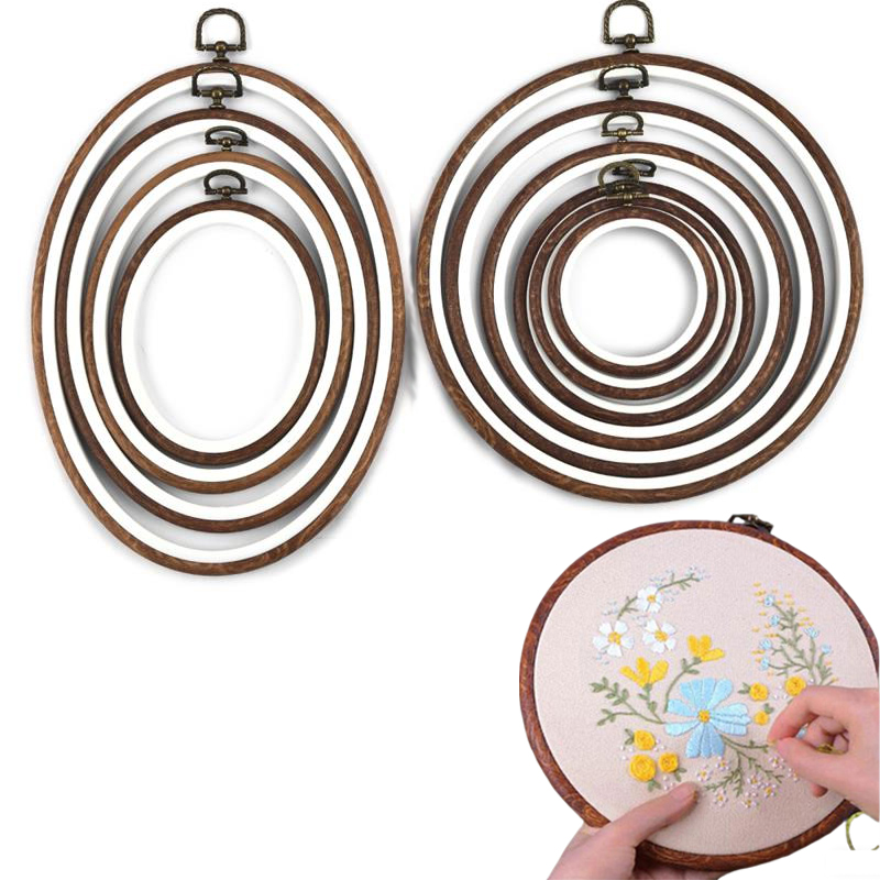 Embroidery Hoop Kit - 10PCS Sewing Tool Round Oval Imitation