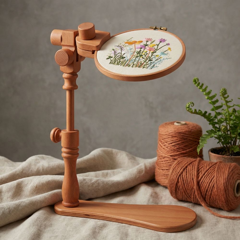Embroidery Hoop Kit - Professional Portable Embroidery Hoops Stand Stable
