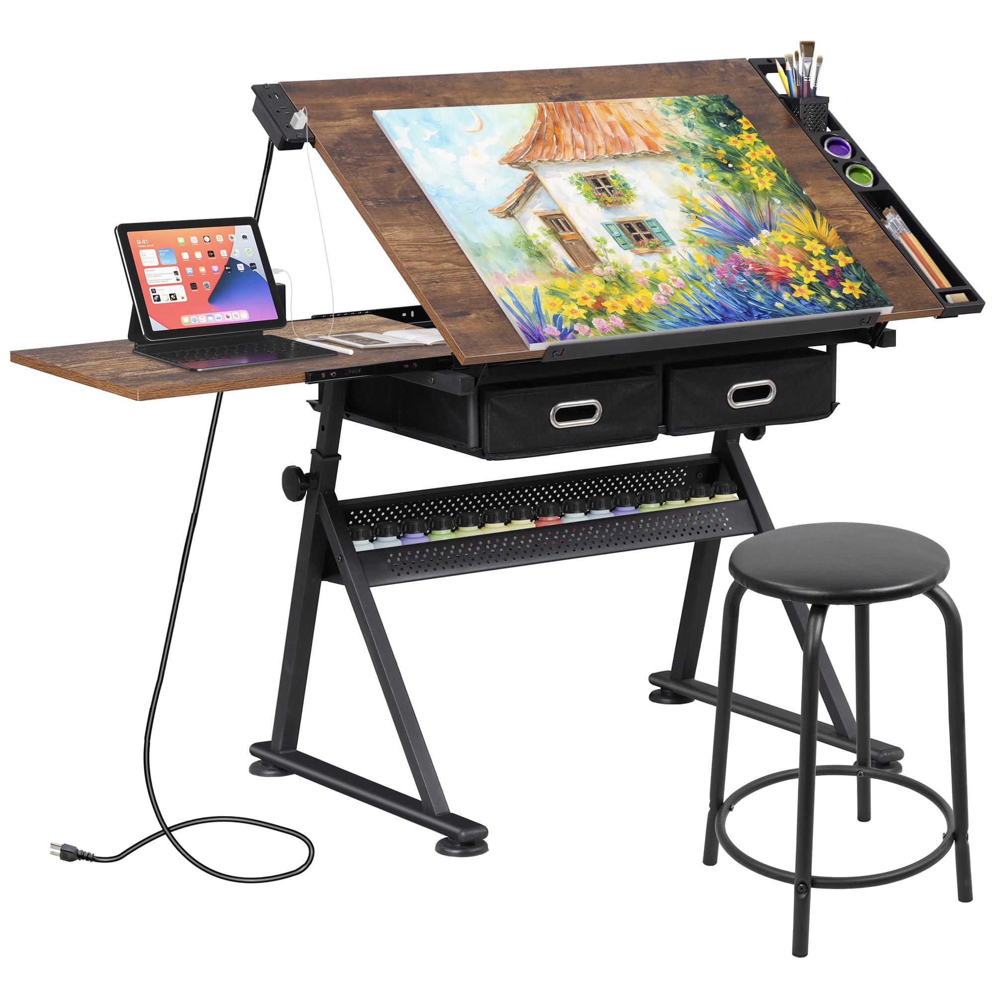 Art Craft Table - Adjustable Drafting Table with Stool Tilting