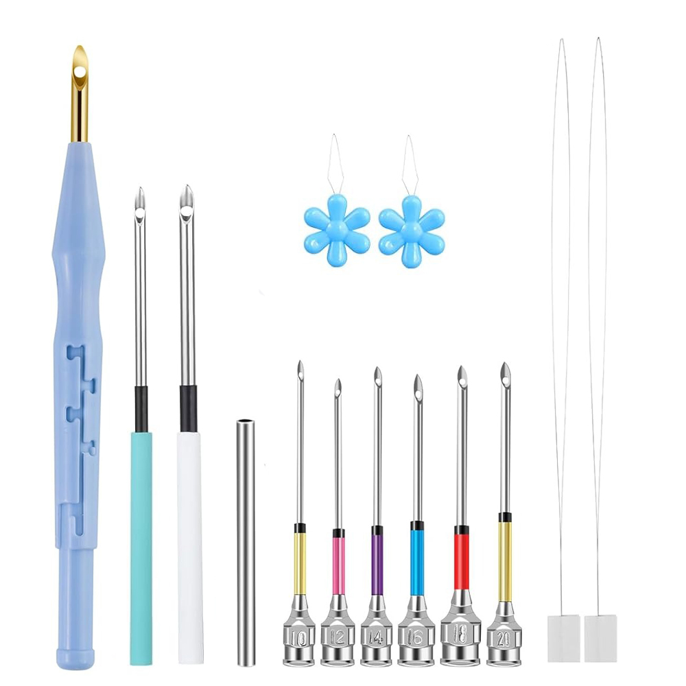 Punch Needle Kit - 14PCS Punch Needle Set Adjustable Embroidery