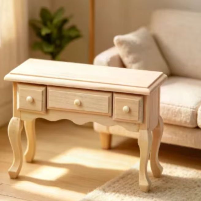 Art Craft Table - 1:12 Dollhouse Miniature Wooden Blank Table