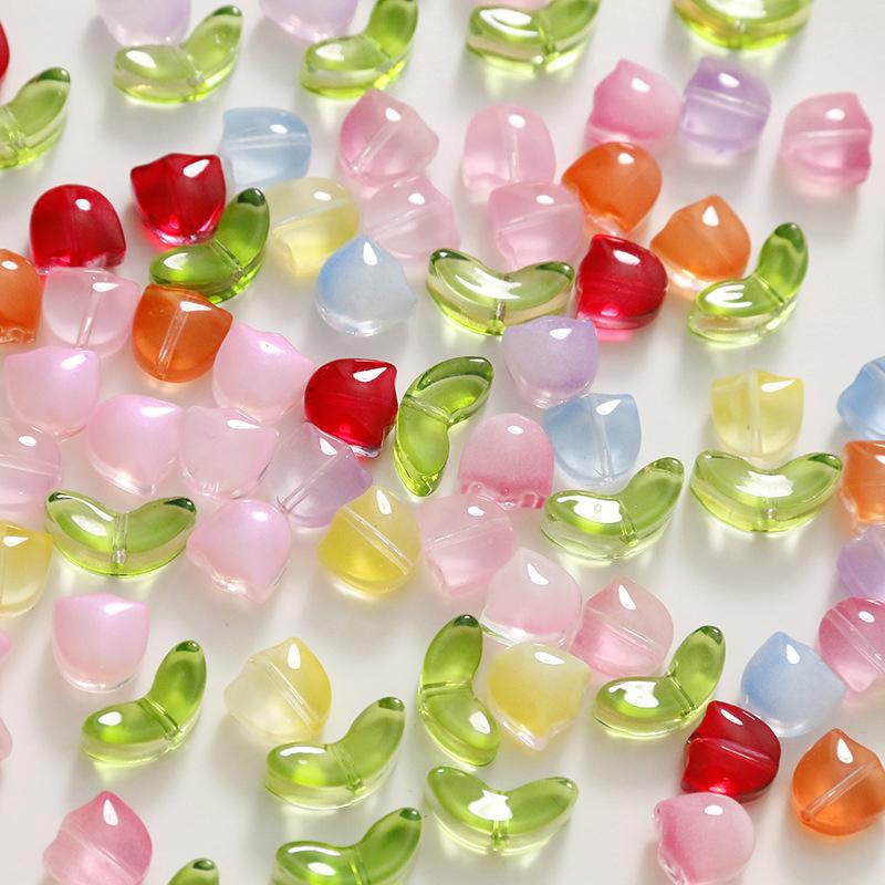 Art Craft Project - Lampwork Flower Beads 30Pcs Multicolor Glass