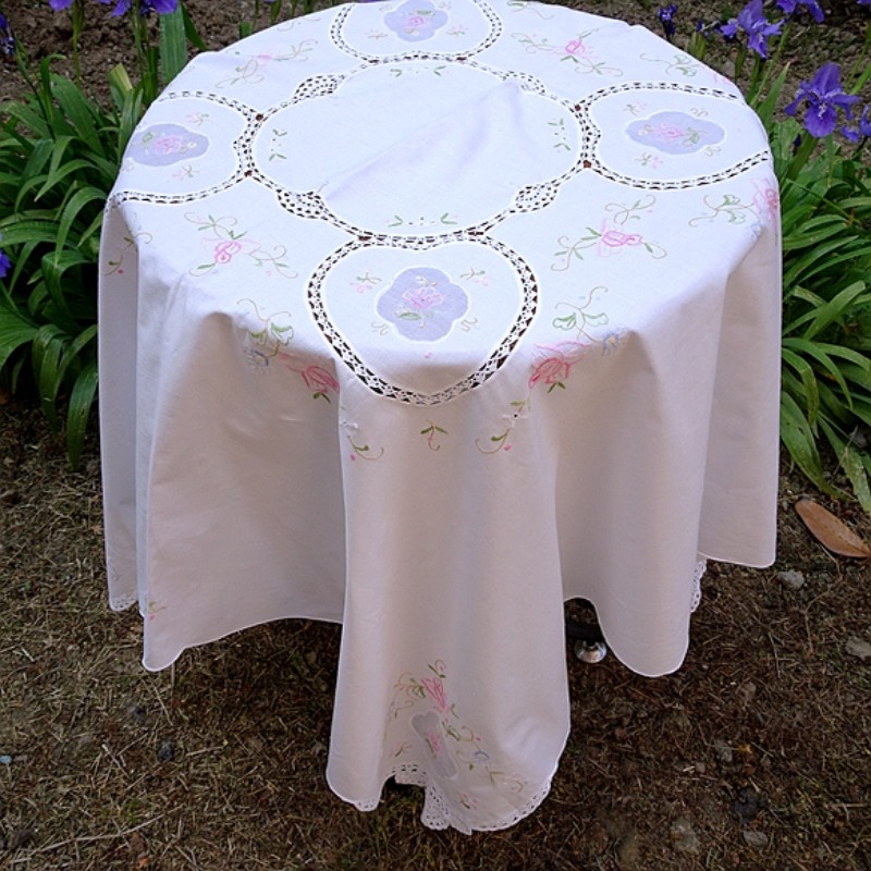 Art Craft Table - Pure cotton small machine embroidery flower