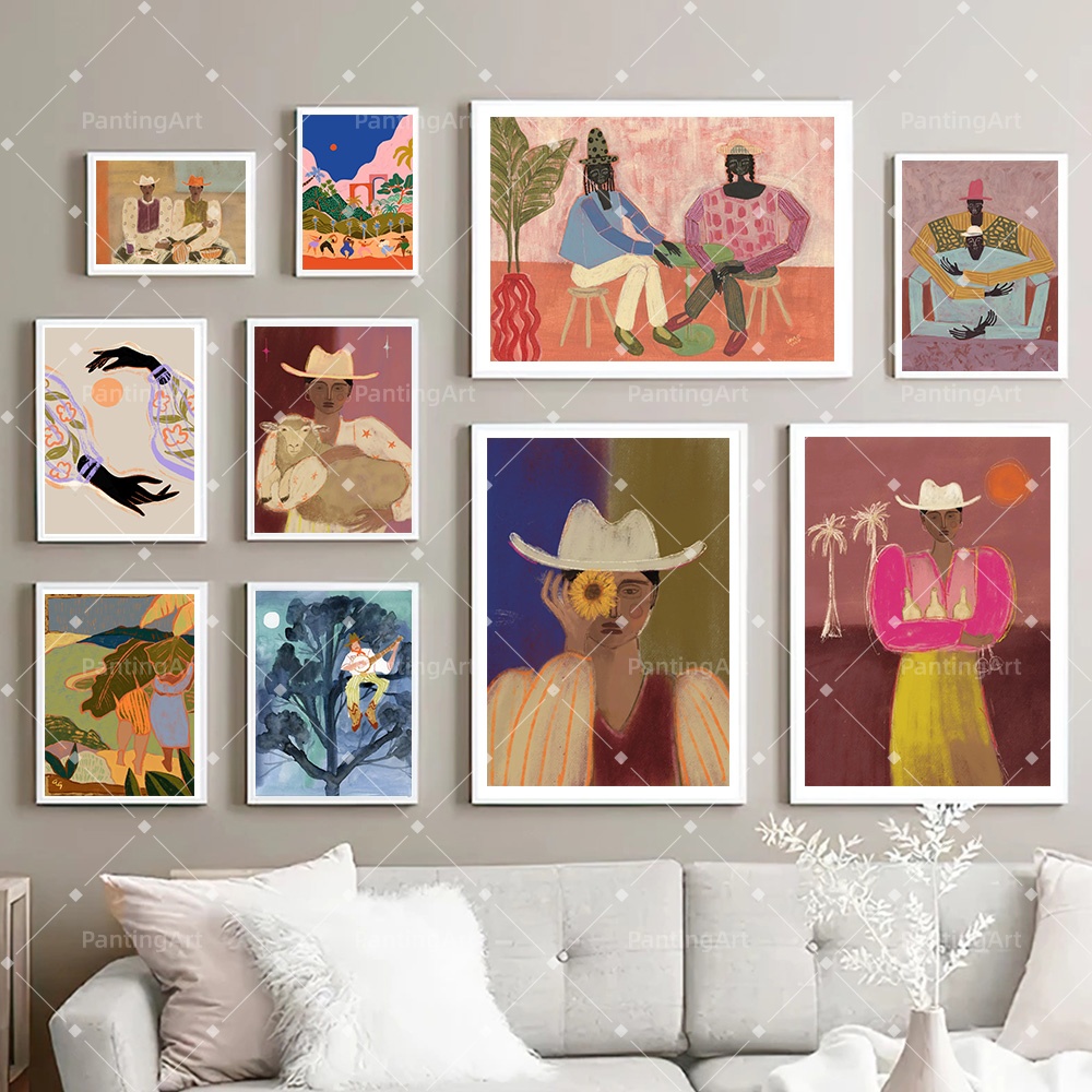 Art Craft Toys - Bohemian Cowboy Disco Martini Canvas Painting