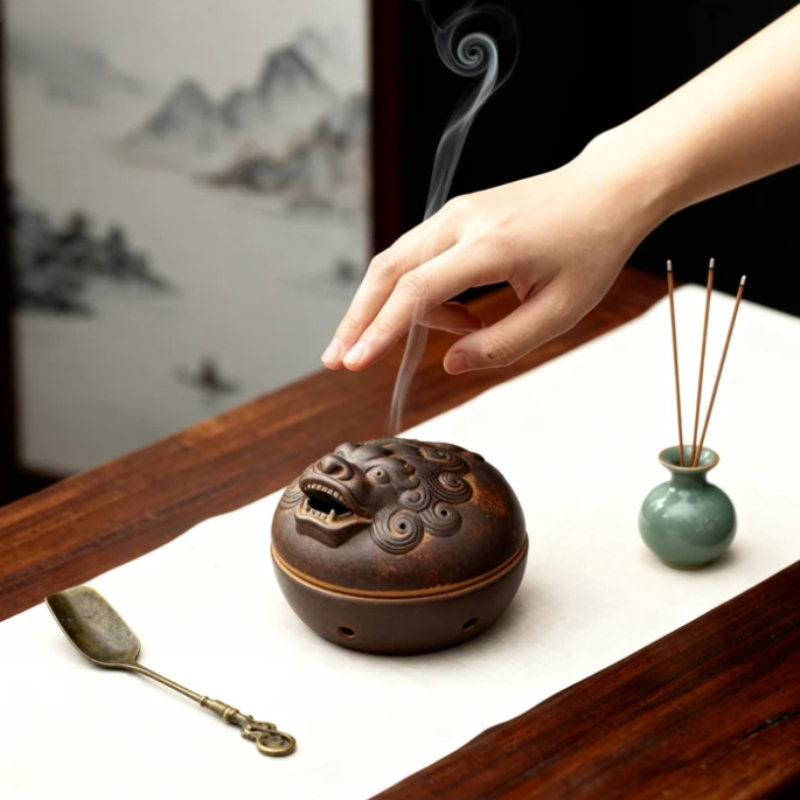 Art Craft Room Ideas - Retro Dragon Incense Burner Wild Beast