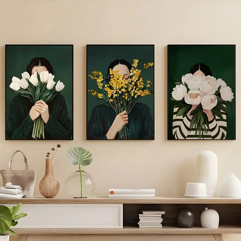 Art Craft Toys - Green Abstract Figures Canvas Print with