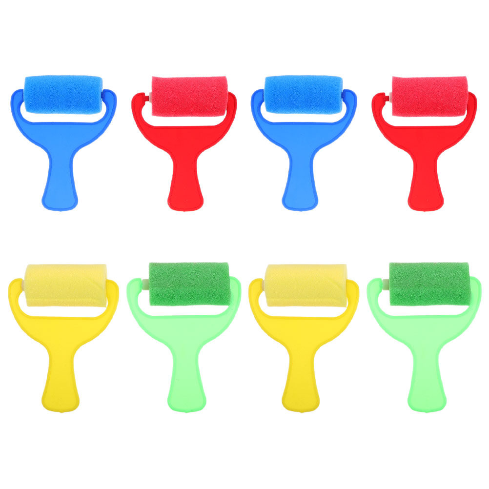 Art Craft Toddlers - 8Pcs Toddler Sponge Paint Rollers Bright