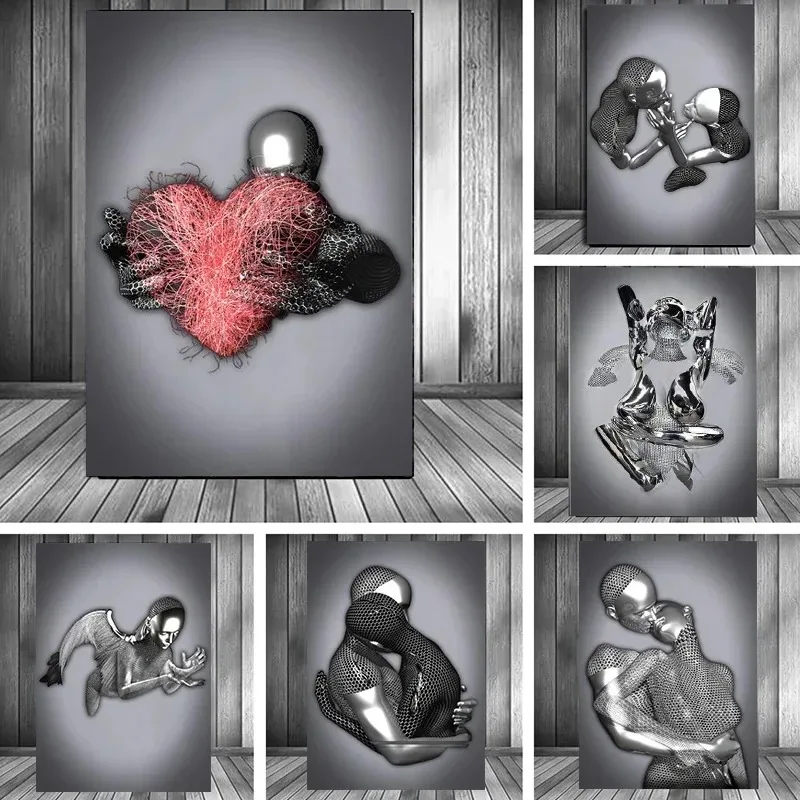 Art Craft Toys - Metal Figure Statue Art Canvas Painting