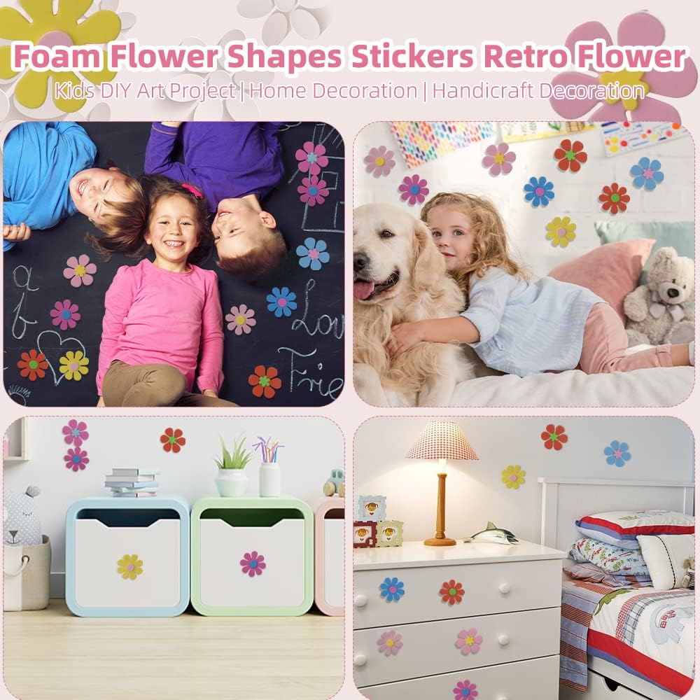 Foam Flower Shapes Sticker 160 - Art Craft Project review and price