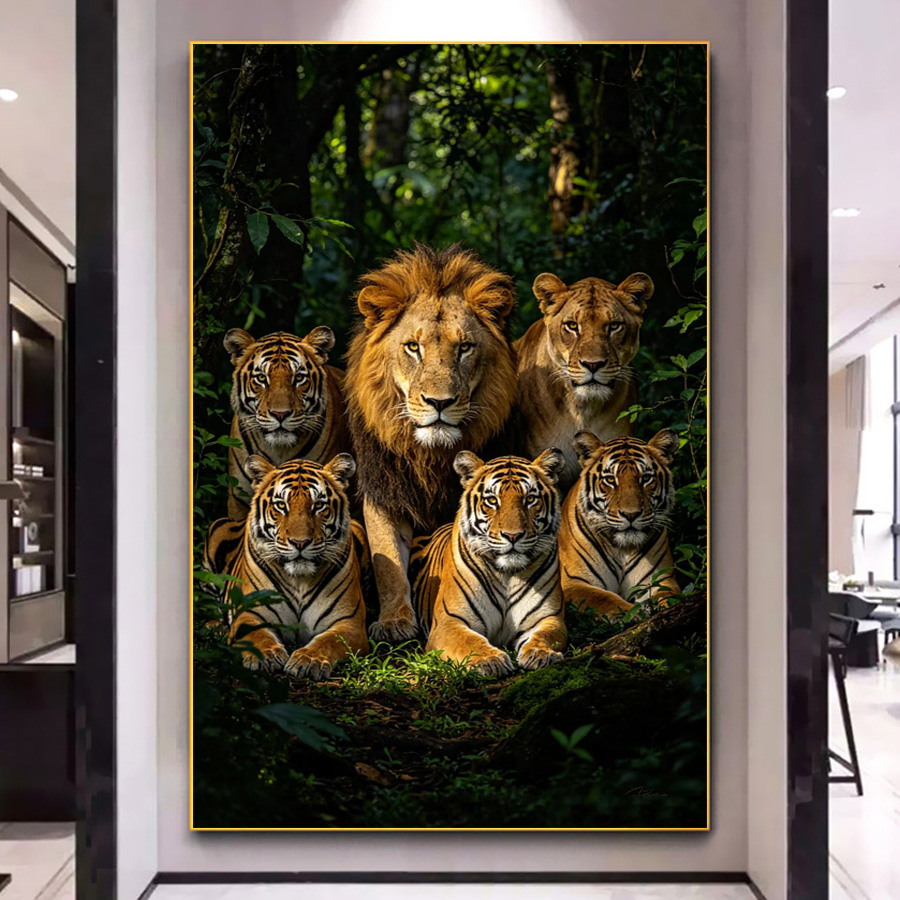 5D DIY Diamond Mosaic Lion Tig - Art And Craft Jungle review and price