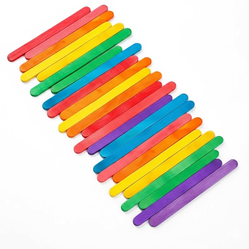 50Pcs Colored Wooden Popsicle  - Art Craft And Design review and price