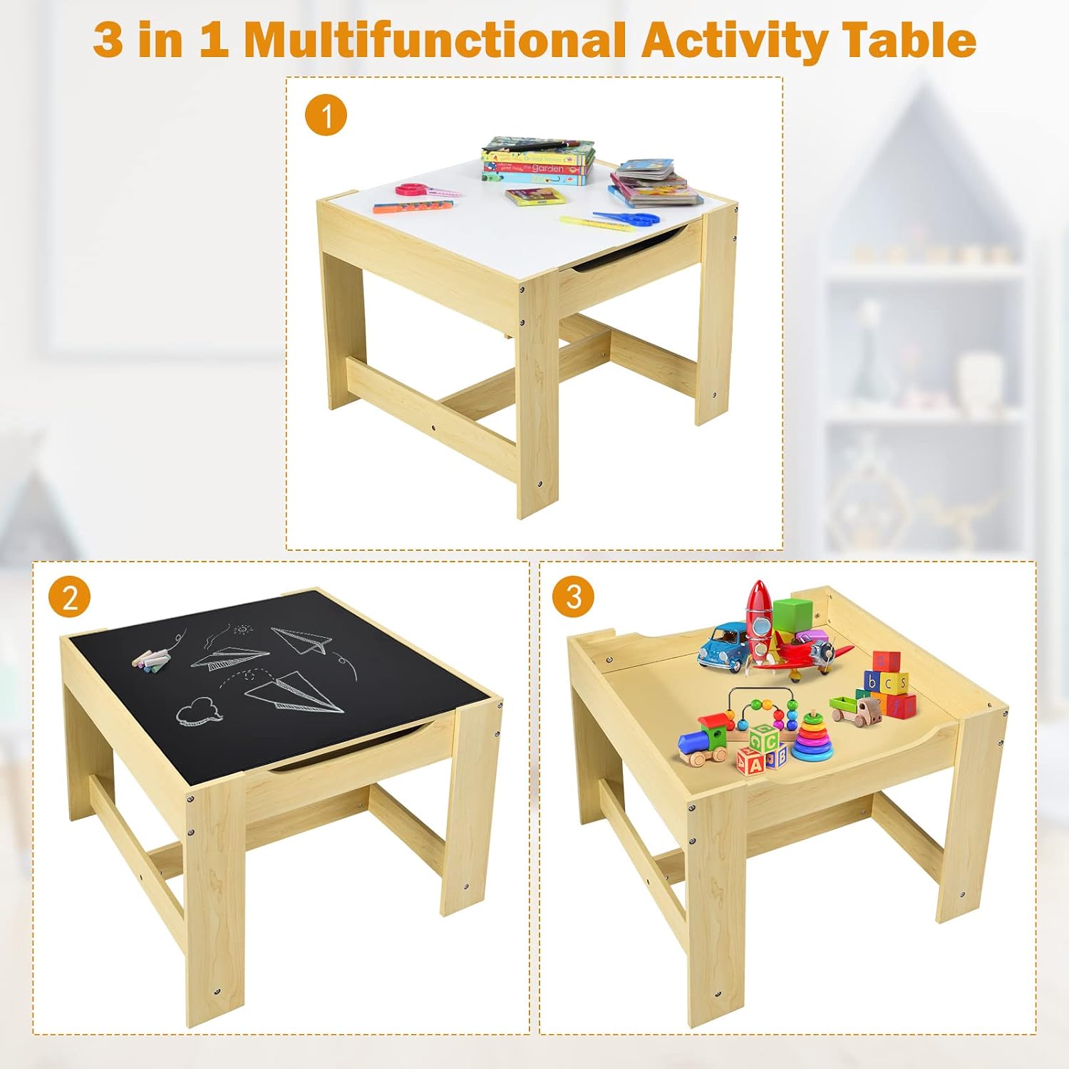Kids Table and Chair Set, 3 in - Art Craft Toddlers review and price