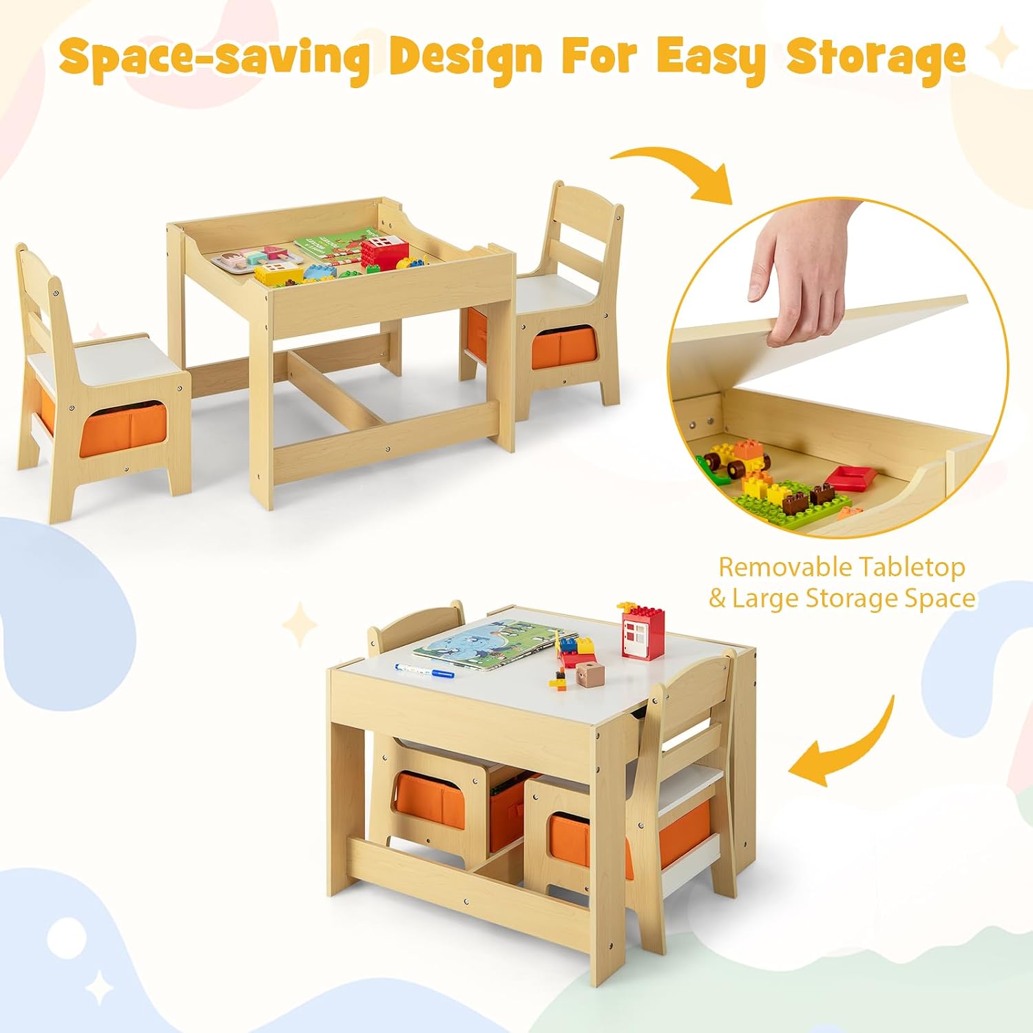 Kids Table and Chair Set, 3 in - Art Craft Toddlers review and price