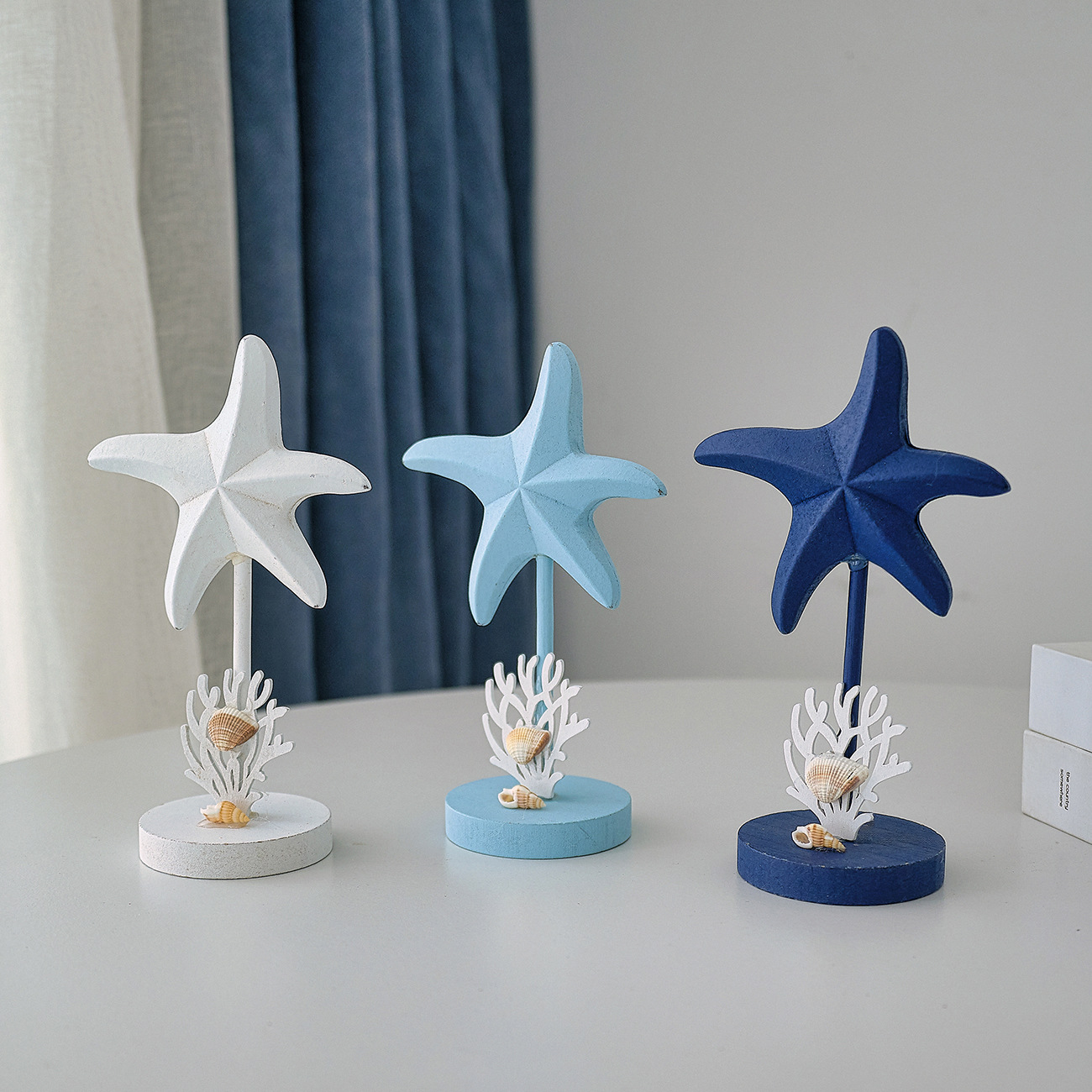 3Pcs Ocean Style Wooden Starfi - Art Craft Restaurant review and price