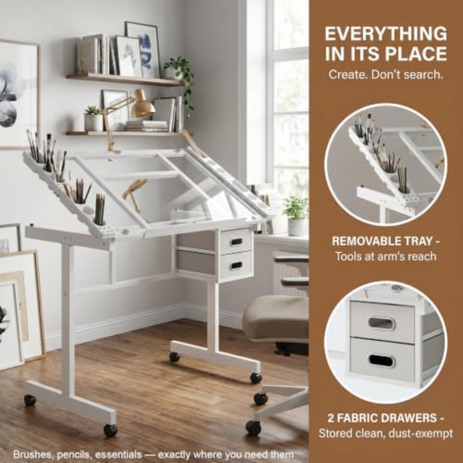 Rolling Drafting Table Desk, P - Art Craft Table review and price