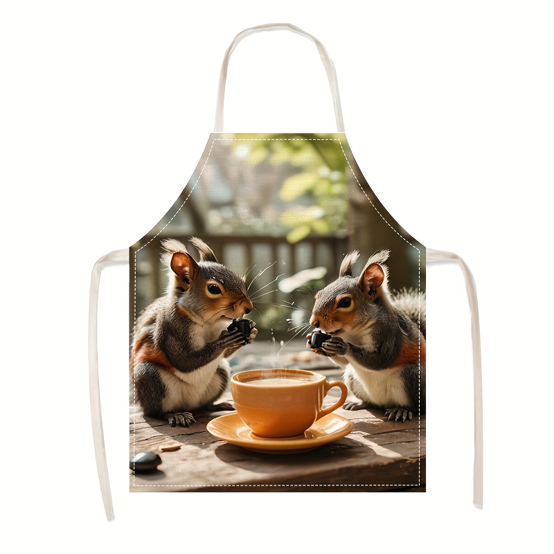 Linen Apron Squirrel Coffee Sc - Art Craft Gift Ideas review and price