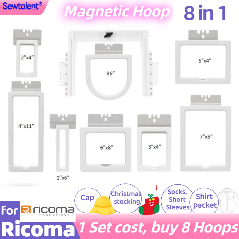 Ricoma Embroidery hoop 8in1 Ma - Embroidery Hoop Kit review and price