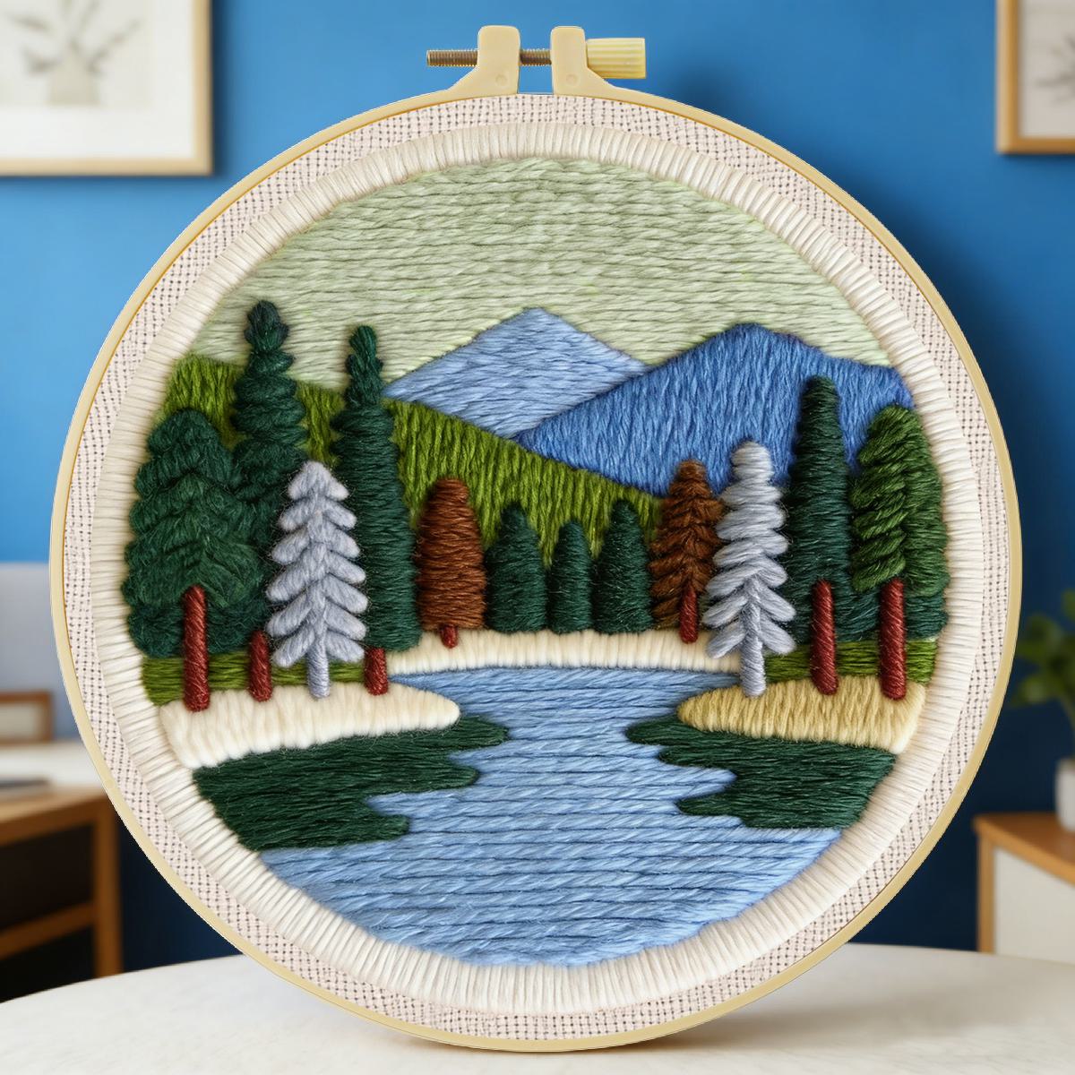 20X20CM/7.87inch Scenery Punch - Punch Needle Kit review and price