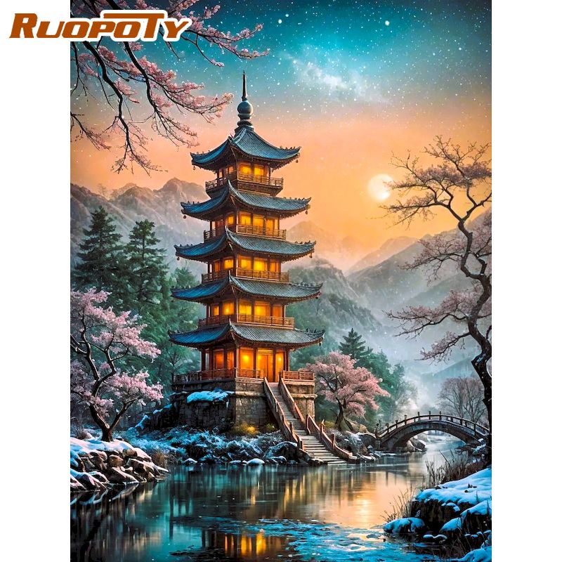 RUOPOTY Pagoda Diamond Paintin - Art Craft Room Ideas review and price
